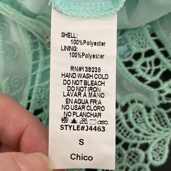 Tobi Teal Lace Mini Skirt - Small - Picture 8 of 10